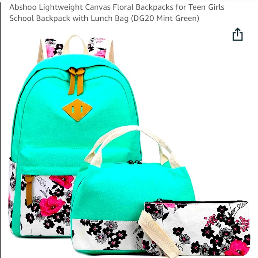 Matching backpack, lunch bag and pencil bag